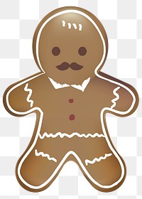 Gingerbread cookie png Christmas sticker, transparent background