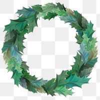 Christmas wreath png festive frame sticker, transparent background