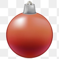 Christmas bauble png red ball sticker, transparent background