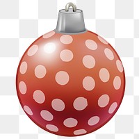 PNG dotted red Christmas ball sticker, transparent background