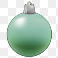 Green ball png Christmas ornament sticker, transparent background