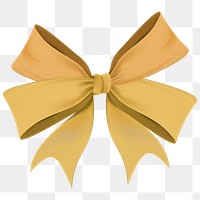 Gold bow png festive sticker, transparent background
