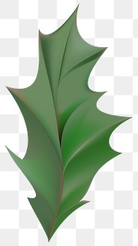 PNG Christmas holly leaf sticker, transparent background