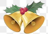Gold bells png Christmas sticker, transparent background