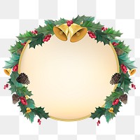 Christmas frame png round badge sticker, transparent background