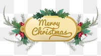 Christmas badge png festive banner sticker, transparent background