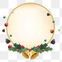 Christmas badge png round frame sticker, transparent background