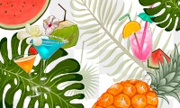 Tropical summer party png transparent background 