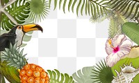 Tropical botanical frame png transparent background