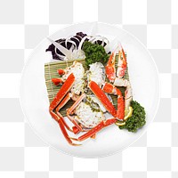 Steamed snow crab png sticker, transparent background