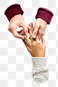 Marriage png engagement ring, couple love celebration in transparent background
