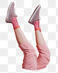 Pink canvas sneakers png sticker, transparent background