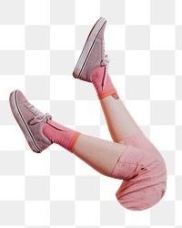 Pink canvas sneakers png sticker, transparent background