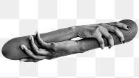 Black couple hands png sticker, transparent background