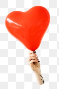Valentine's heart balloon png sticker, transparent background