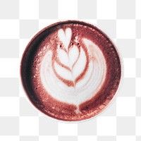 Coffee latte art png sticker, transparent background