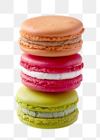 Colorful macaroons dessert png sticker, transparent background