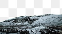 PNG snowy hill landscape border, transparent background