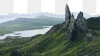 Scottish Highlands png border, transparent background
