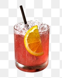 Summer cocktail png drink sticker, transparent background