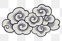 Asian cloud png vintage, transparent background