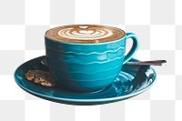 Latte coffee cup png drink sticker, transparent background