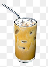 Iced coffee png  drink sticker, transparent background