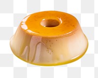 Caramel pudding png sticker, transparent background