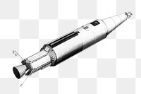 Space rocket png sticker, transparent background