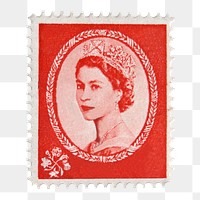 Queen Elizabeth II postage stamp png. 29 DECEMBER 2022 - BANGKOK, THAILAND