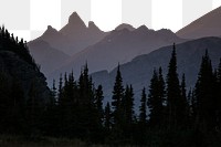 PNG pine forest & mountain border, transparent background