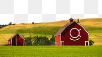 PNG rural barn landscape border, transparent background