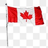 Canadian flag png sticker, transparent background