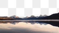 Panoramic lake png, border, transparent background