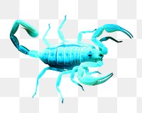 Blue scorpion png sticker, transparent background