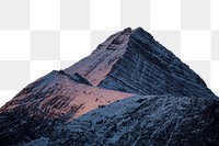 PNG snowy mountain peak border, transparent background