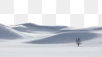 Snow landscape png border, transparent background