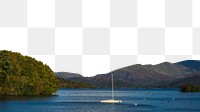 PNG sailboat in lake border, transparent background