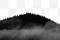 Stormy forest png border, transparent background