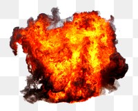 Fire explosion png sticker, transparent background