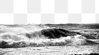 PNG black & white waves border, transparent background