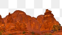 PNG sandstone mountain border, transparent background