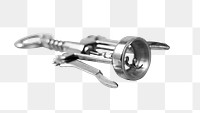 Corkscrew opener png sticker, transparent background