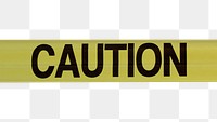 Caution ribbon png tape  sticker, transparent background