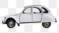 White classic car png sticker, transparent background