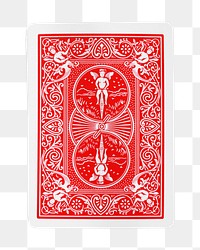 Red poker card png sticker, transparent background