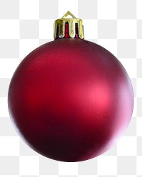 Red Christmas bauble png sticker, transparent background