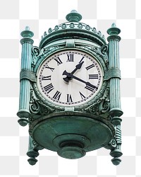 Vintage clock tower png sticker, transparent background