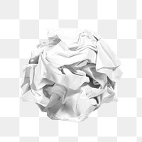 Crumpled paper png sticker, transparent background