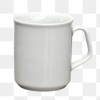 White coffee mug png sticker, transparent background